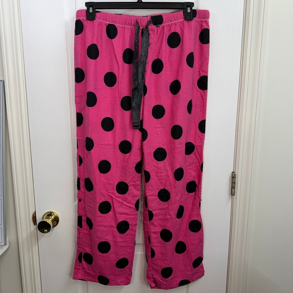 SO pajama pants pull on polka dotted lounge intimates 100% cotton cinched XL